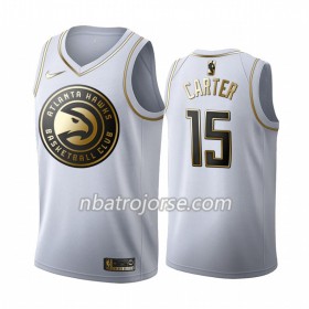 Män Atlanta Hawks Tröja Vince Carter 15 2019-20 Nike Vit Golden Edition Swingman